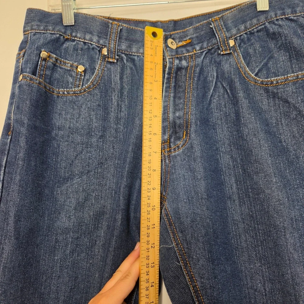 True Religion Joey Big T Mens 34 Straight Leg Jeans Blue Contrast Stitch USA